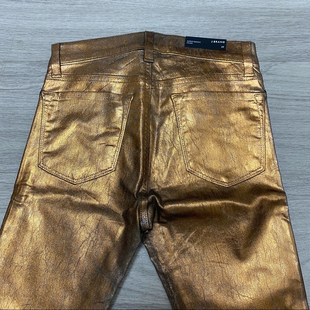 NWT J Brand Metallic Bronze Skinny Jeans size 24 - Picture 13 of 16